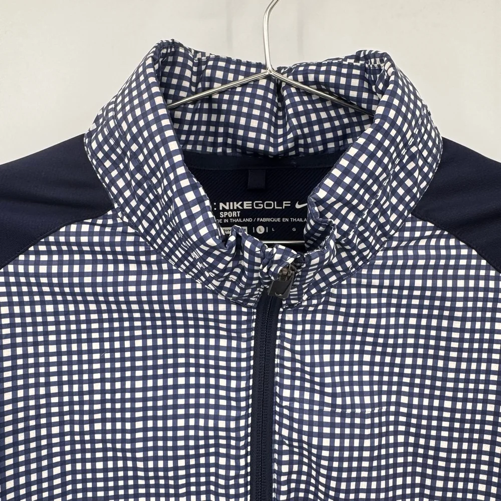 Nike Golf Half Zip Pullover Windbreaker Navy Blue White Men’s Size Large